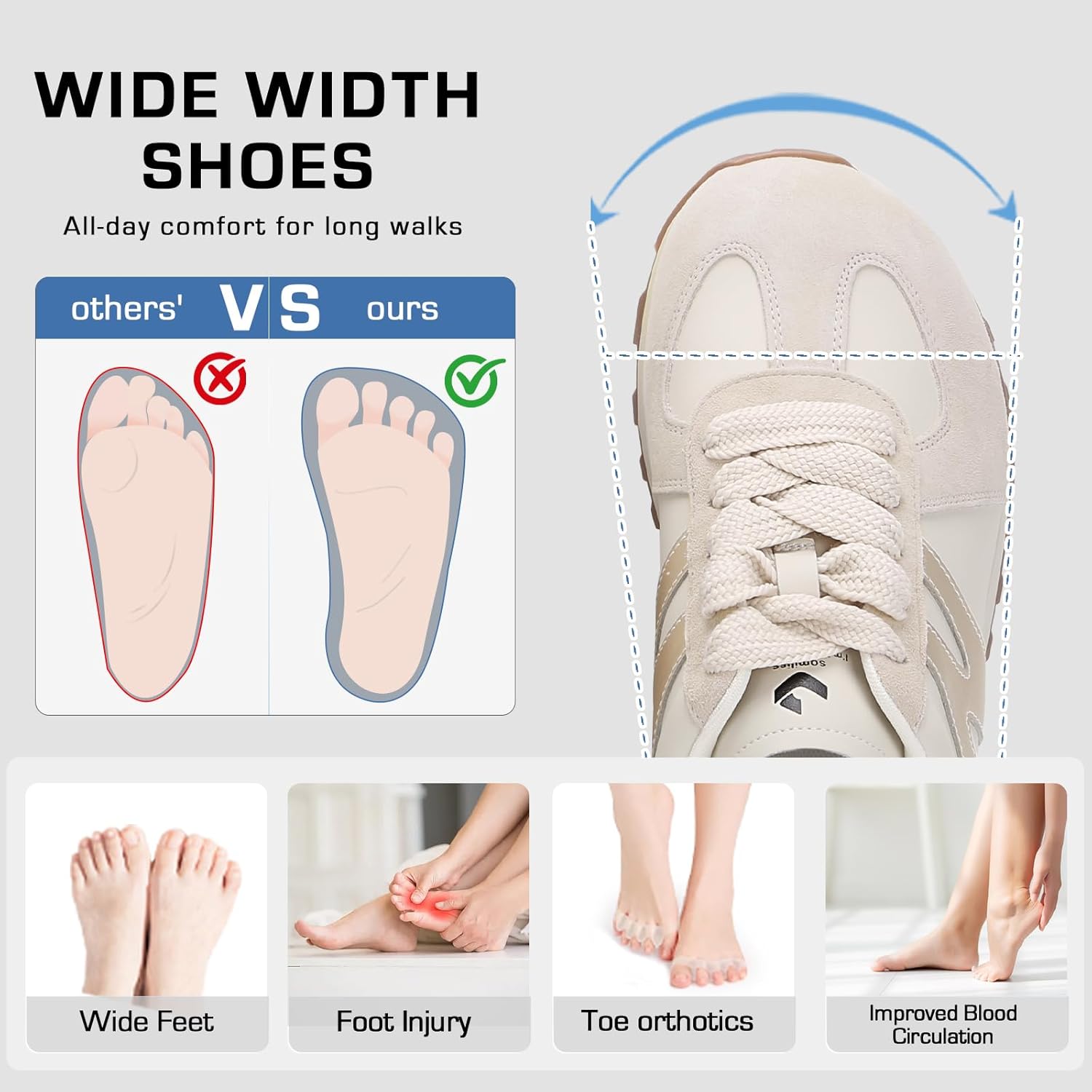 somiliss Wide Toe Box Shoes for Women Microfiber Leather Suede Patchwork Non-Slip Casual Walking Shoes Comfortable Gym Tennis Running Shoes Workout Womens Fashion Sneakers