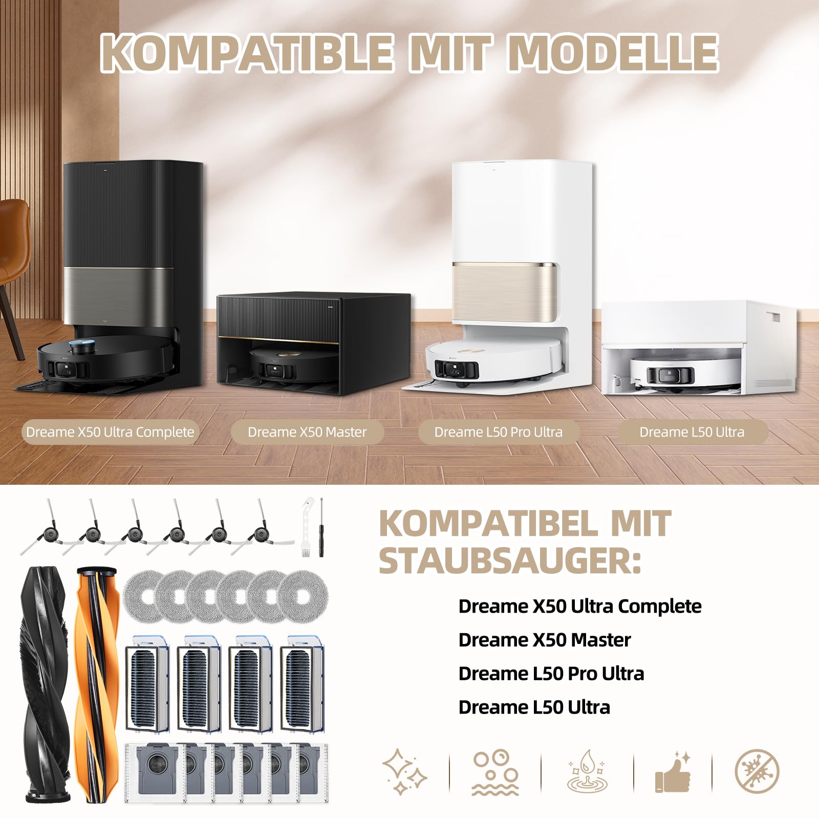 Accessoires Pour Dreame X50 Ultra Complete/ L40S Pro Ultra / L50 Pro Ultra Pièces De Rechange