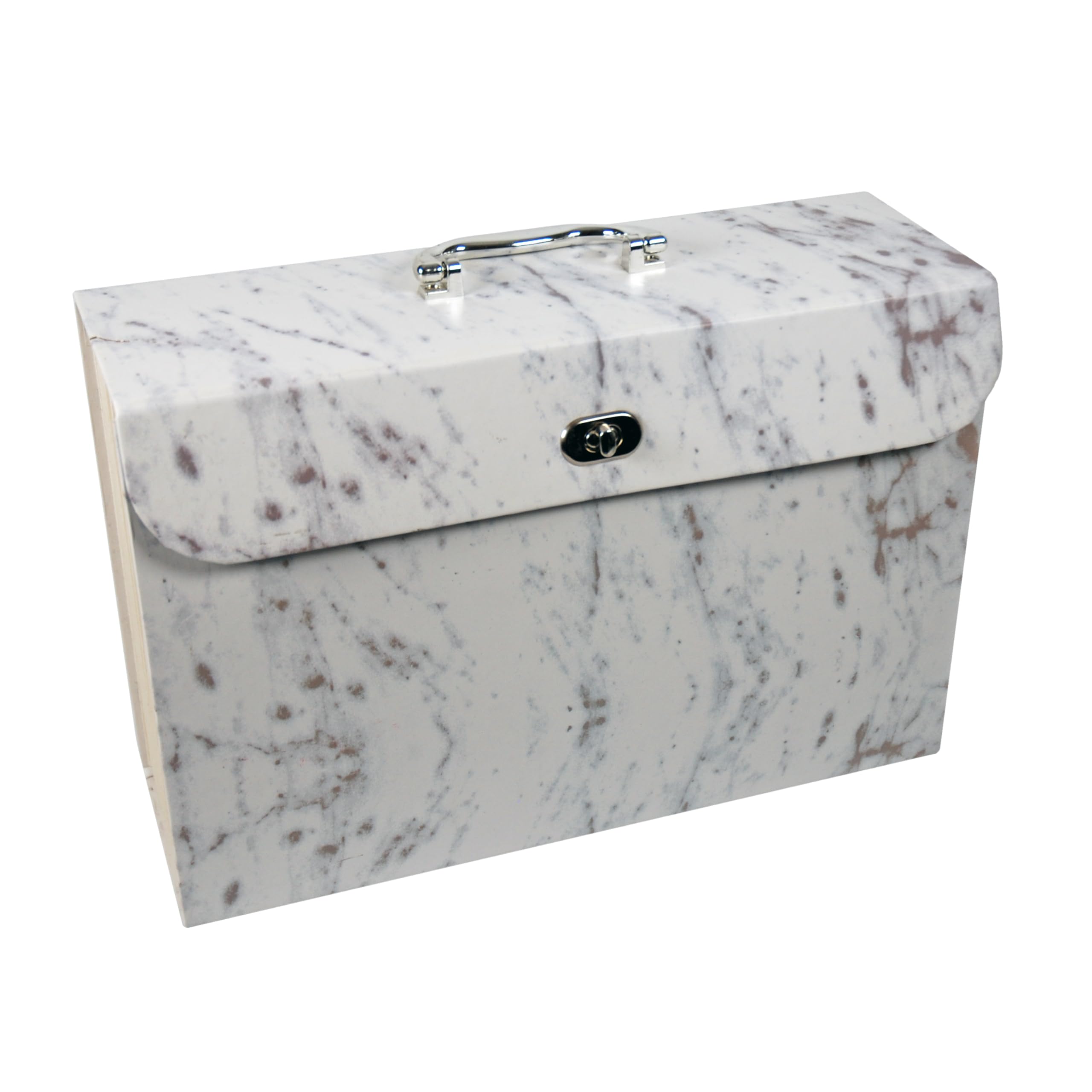 Cathedral Products 19-Pocket Expanding File Box – Sleek Marble Design