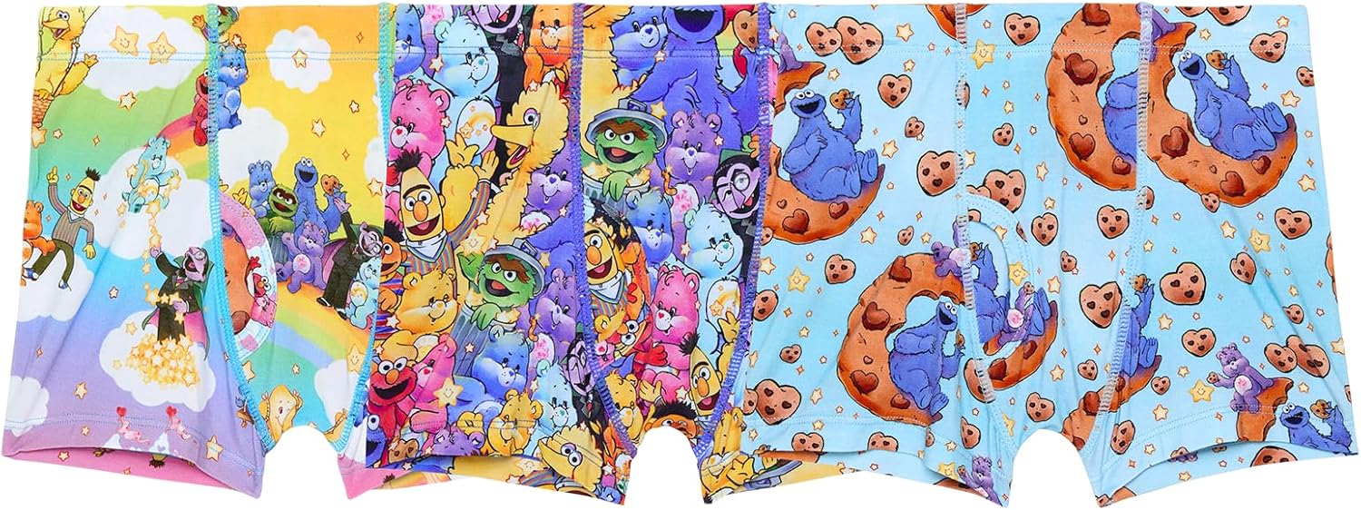 Posh Peanut Share Bear And Cookie Monster - 3 Pack Boxer Set - M (8)
