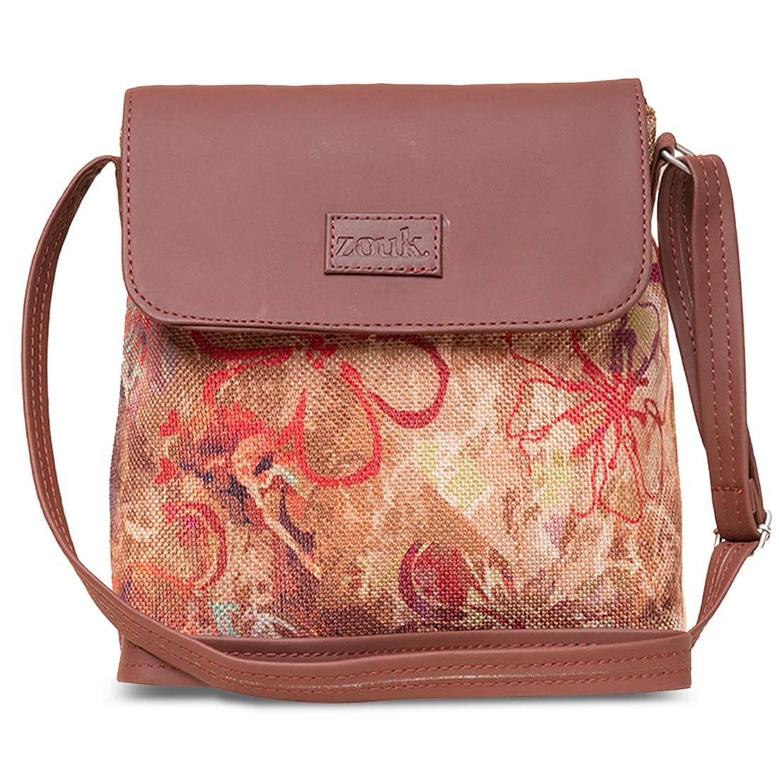 ZOUK FloLov Abstract Printed Womens Hand Crafted Vegan Leather Multicolour Flap Sling Bag (B0BQWF4XVW) Amazon Price History, Amazon Price Tracker