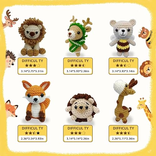 Miniatura 2 de Lucky - Kit de ganchillo de 6 piezas para principiantes, manualidades para niños y padres e hijos, gran regalo para amantes del ganchillo, kits de