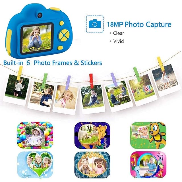 Foto 3 de 8 de YunLone ToyZoom - Cámara de fotos para niños, cámara digital portátil, selfies para niños, 2" LCD / 1080p FHD…
