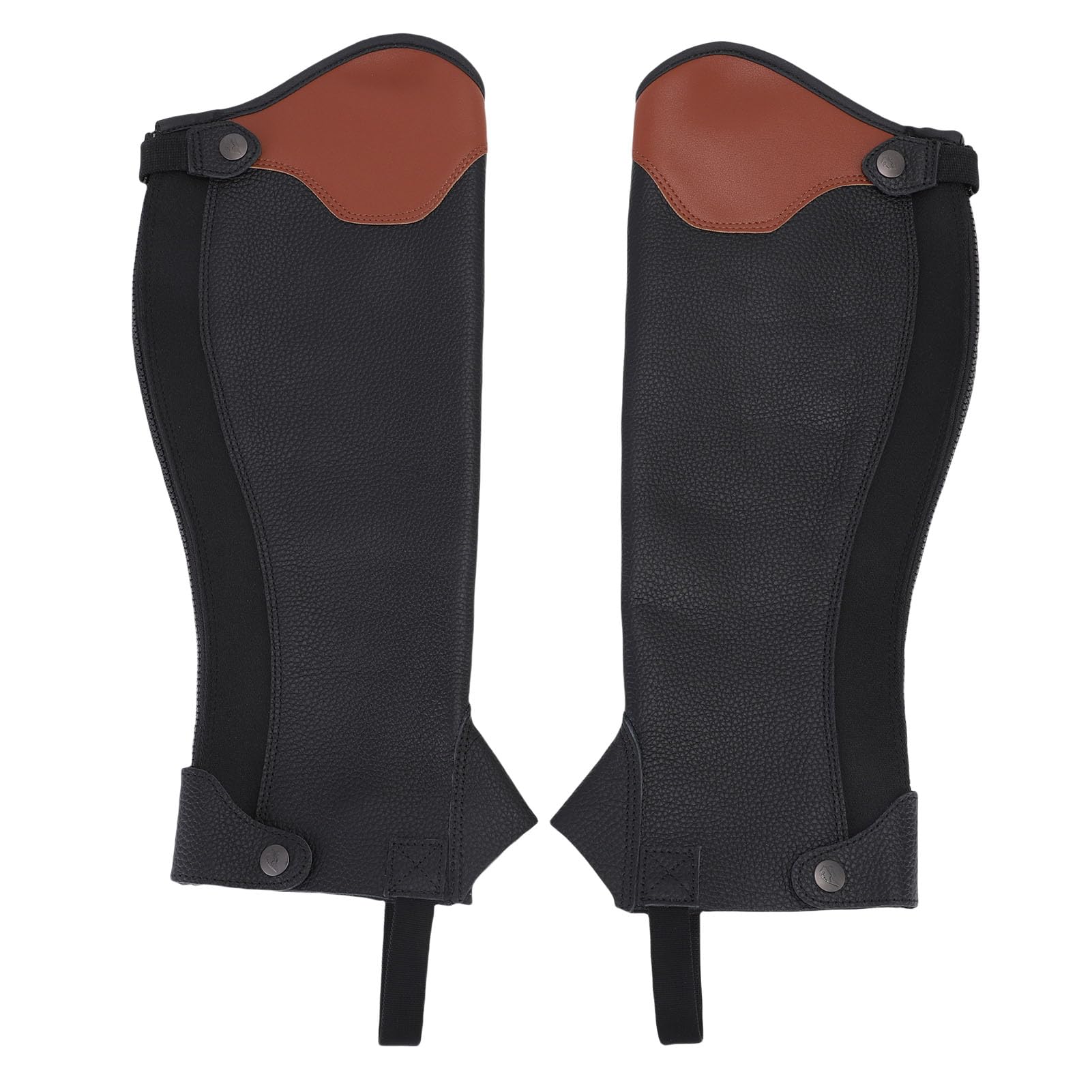 Chrees 2 Polainas de Equitación, Protectores de Piernas de Piel de Vacuno de Primera Calidad para Montar a Caballo, con Diseño Antideslizante y Textura Clara para adultos.