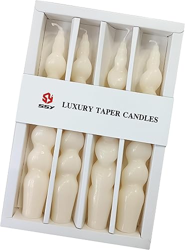 Velas cónicas en espiral, velas de cena blancas, sin perfume, diseño elegante para decoración del hogar, bodas, fiestas, festividades, vacaciones