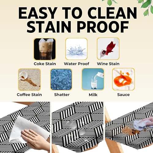 Miniatura 6 de RNOONY - Cubierta de mesa de picnic de 8 pies de poliéster con fundas para banco, resistente al viento y al agua, mantel perfecto para regalos de