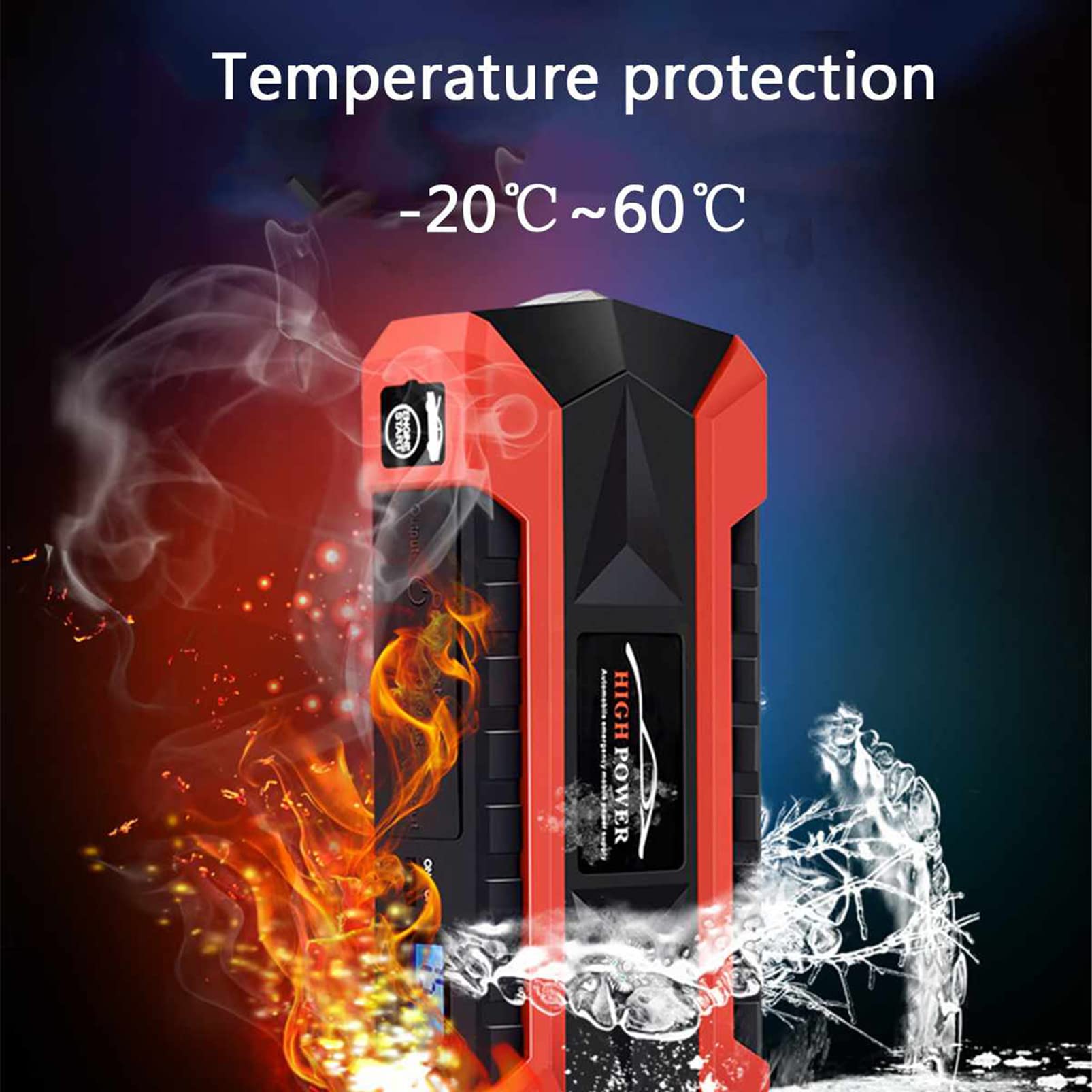 CUTTE Auto Portable Power Bank Car Jump Starter Arrancador de Emergencia Booster Multifunción Dual USB Portable Power Pack Cargador de Teléfono Móvil con Puerto USB