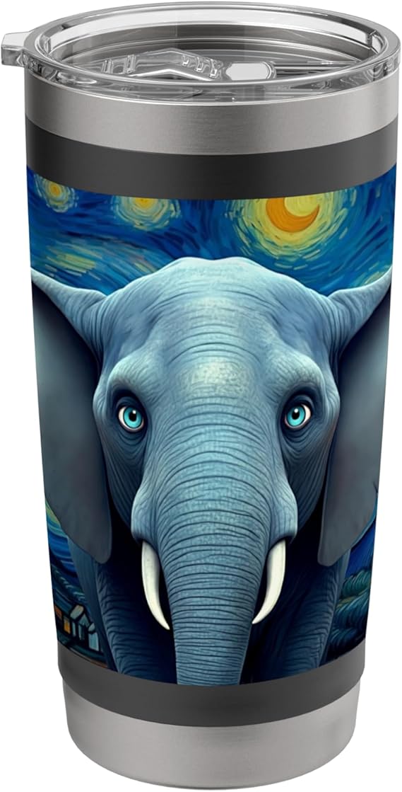 Elephant Tumbler Starry Night Water Bottle Funny Stainless