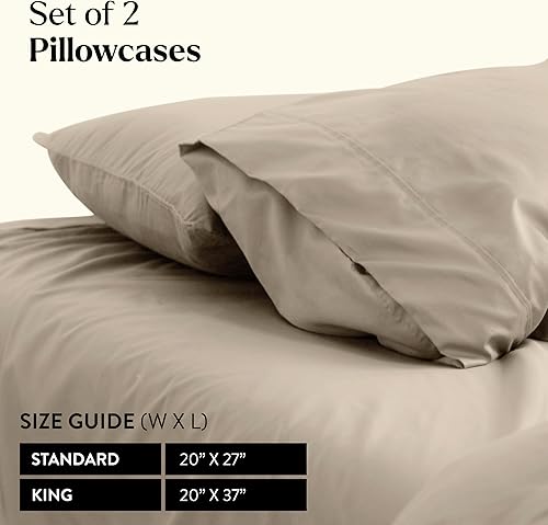 Miniatura 6 de Miracle Made Luxe - Fundas de almohada termorreguladoras, paquete de 2 unidades, color piedra, KingCalil King, Miracle Clean & Cool, tela de lyocell