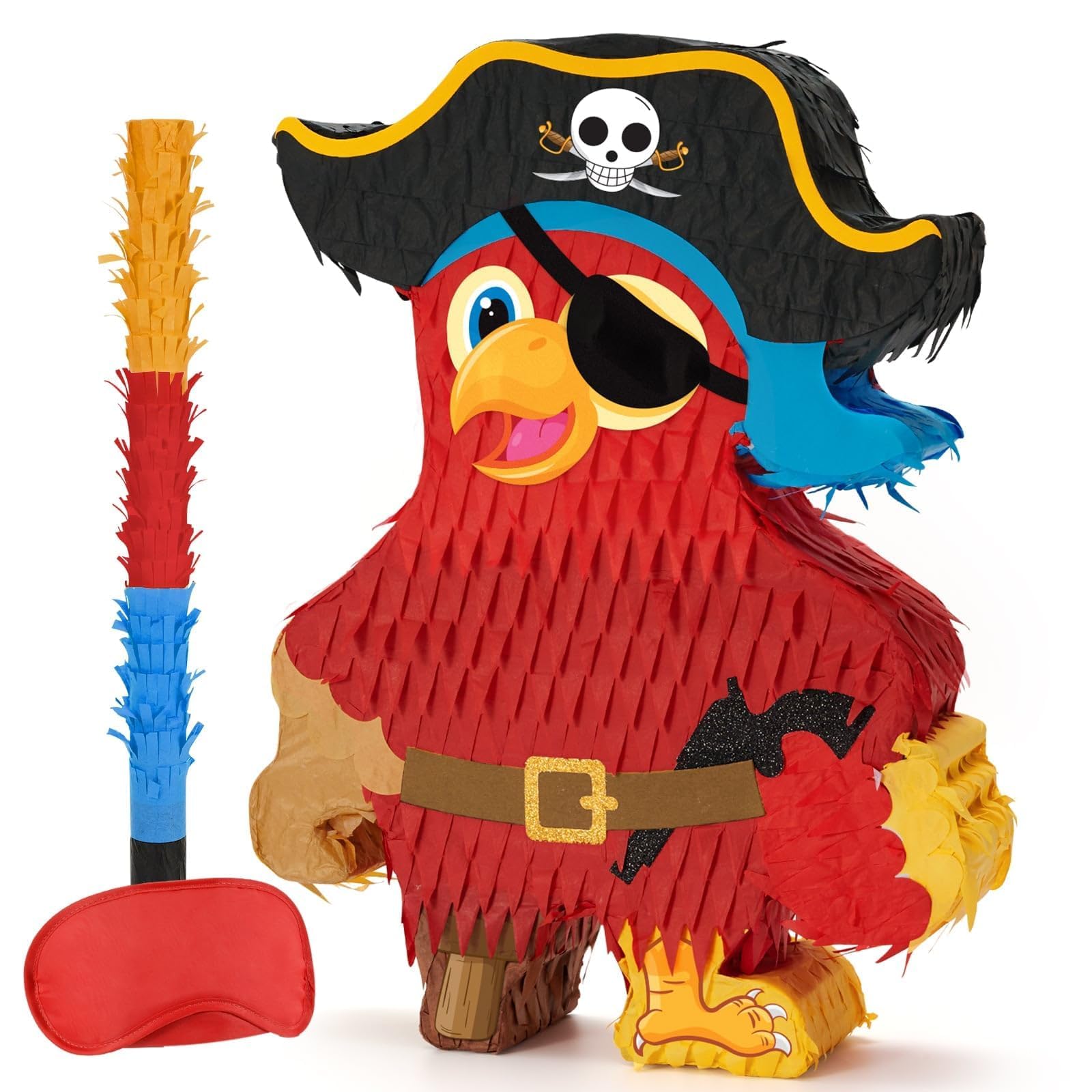 WERNNSAI Piraten Pinata - Piraten Pinata Geburtstag Deko Junge Kinder Pirat Piñata mit Stock Augenbinde Pirat Abenteuer Spiel Geburtstagsparty Dekorationen