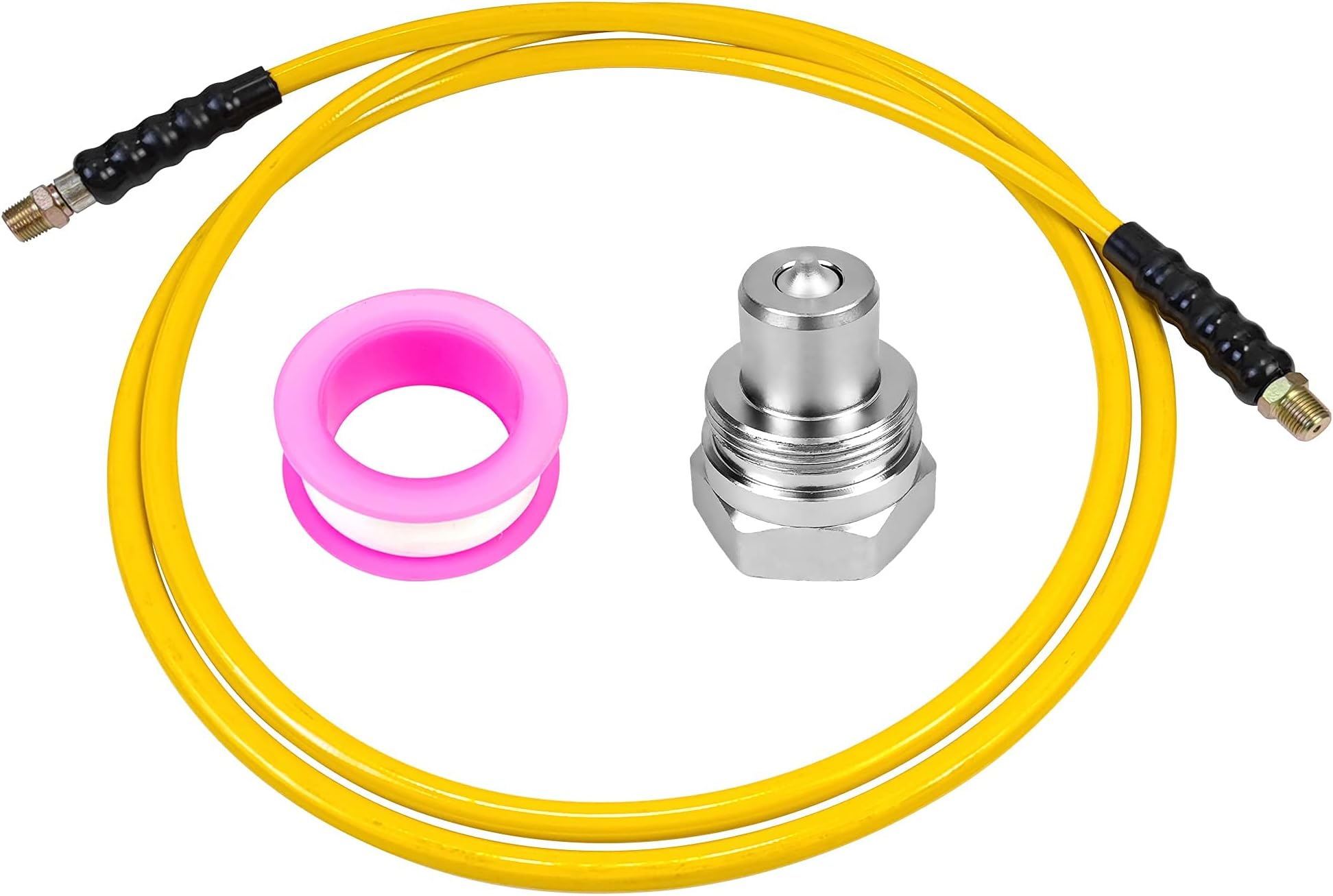 AMZCNC 6' or 10' 10000psi High Pressure Hydraulic Hose CH-604 Coupler 3/8" Thread (YELLOW, 10' 10000 PSI 3/8")