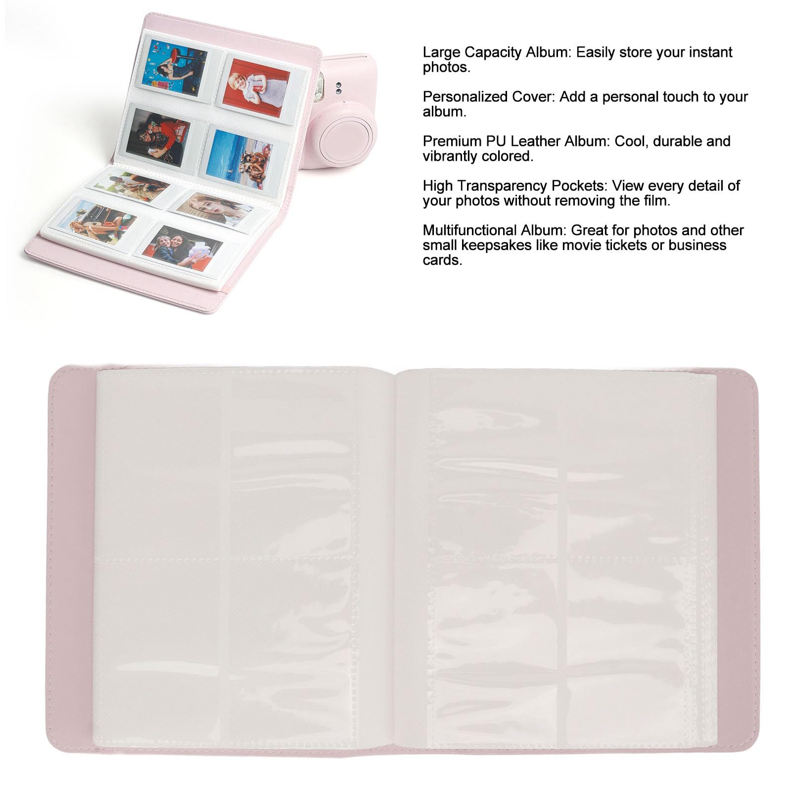 Album na 288 zdjęć do Aparatu Mini, Skórzana Okładka, Książka Albumu na Zdjęcia 2x3 do Aparatu Mini 11 12 9 do Aparatu Natychmiastowego, do Filmu Natychmiastowego