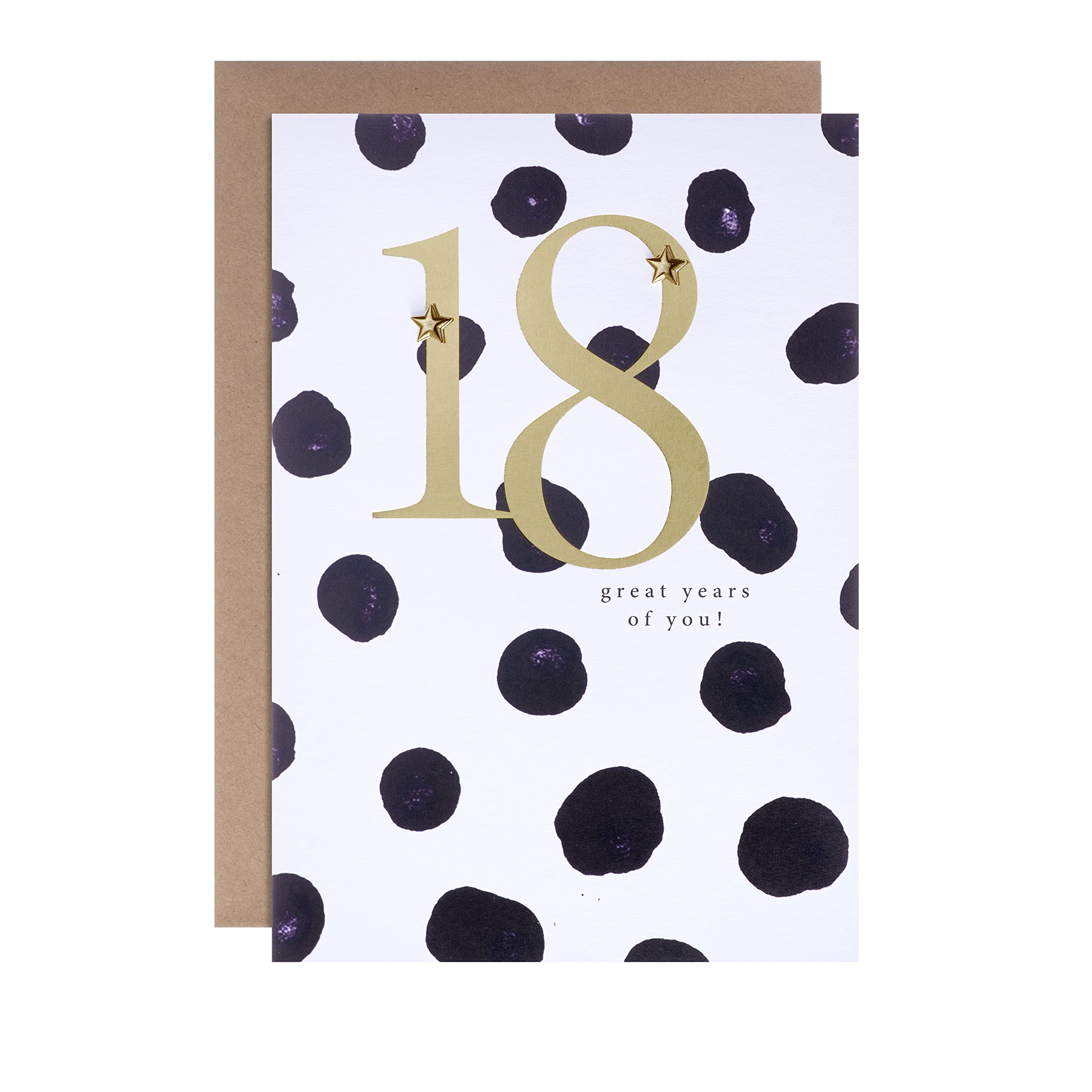 Hallmark 18th Birthday Card - Contemporary Text Based Polka-dot Design