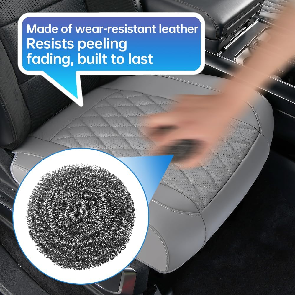 1P Front Bottom Car seat Cover Non-Slip Full-Wrap Protection Wear-Resistant Leather, Stain Water Resistant, Odorless Matches The Original Vehicle Style Sedan SUV Truck Fits 90% of Vehicles