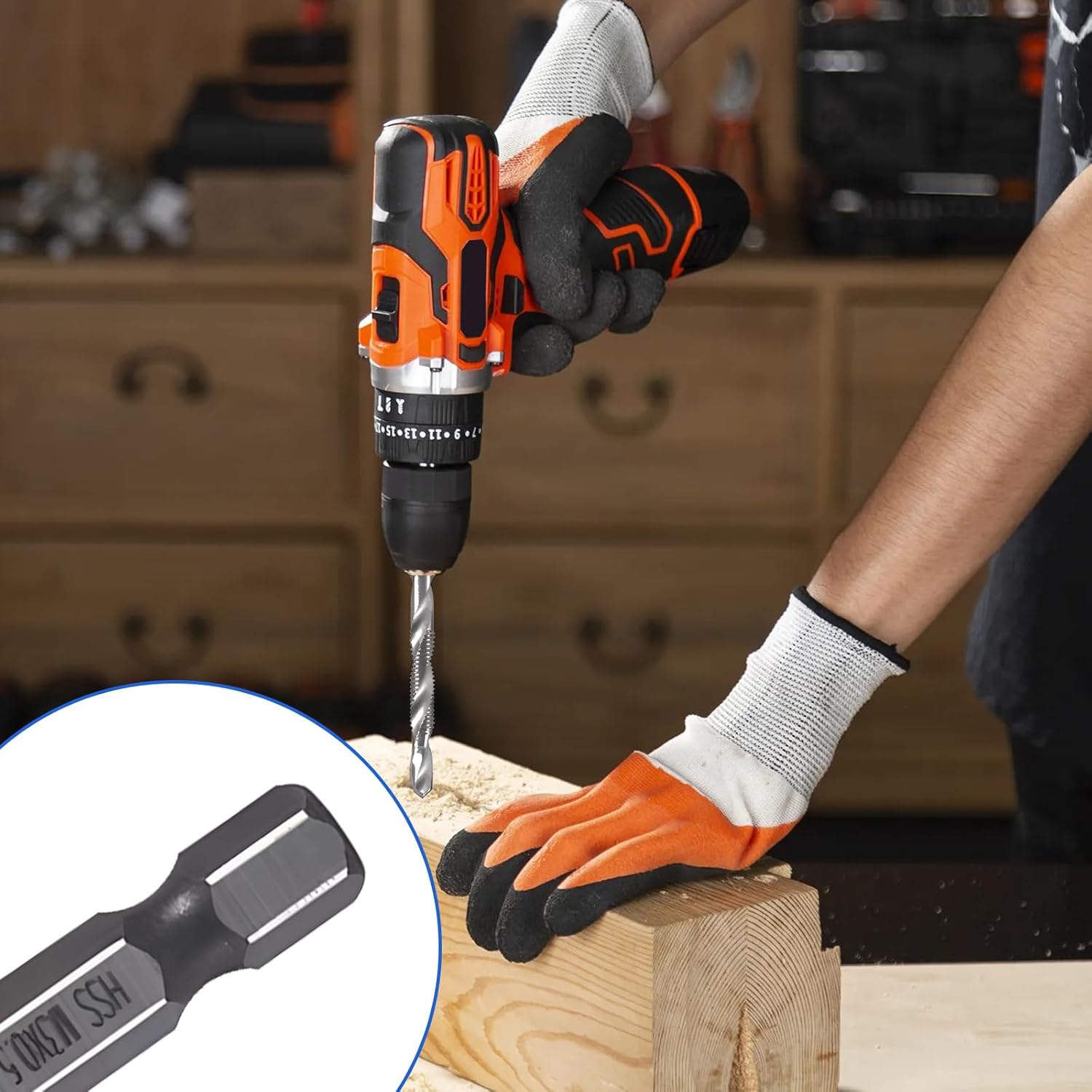 6 Pieces M3 M4 M5 M6 M8 M10 Quick Change Thread Drill Bits with Anti-Corrosion Coating for Metal, Wood and Plastic – Complete Set for DIY and Professional