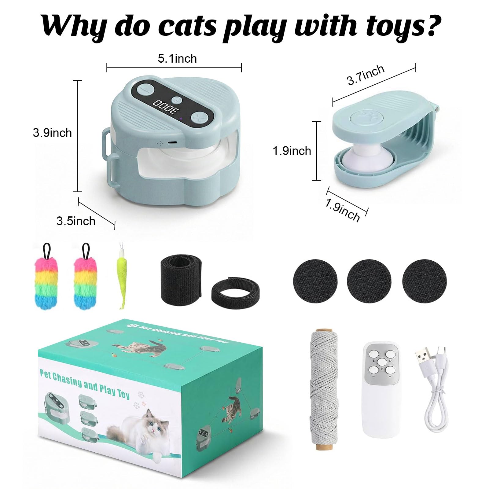 jianyana Interaktives Katzenspielzeug mit Fernbedienung, 4 einstellbare Geschwindigkeiten, automatische und manuelle Modi, langer Akku, wiederaufladbares Katzenlaufband, Indoor-Katzen, Langeweile
