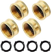 Hourleey Brass Garden Hose End Caps, 4 Pack 3/4" Female End Cap, Garden Hose End Caps with 4 Washers