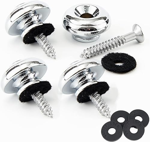 Miwayer Cerraduras para correa de guitarra, sistema de retención de correa de metal, botones de correa de guitarra con bloques de correa para