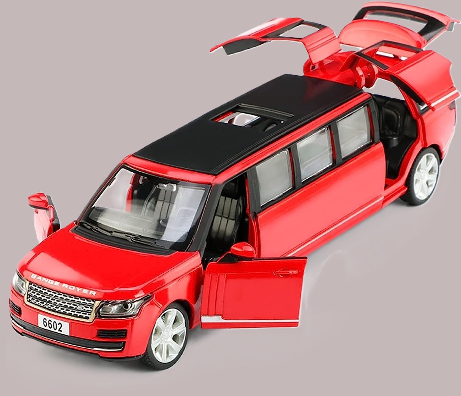 CERT Range Rover Limousine Car Toys 1:32 Scale Land Range Rover SUV Alloy Metal Model Car Toy Die-cast Model Alloy Metal Pull Back Toy Car for Kids with Openable Doors & Light - Multi Color-image-34