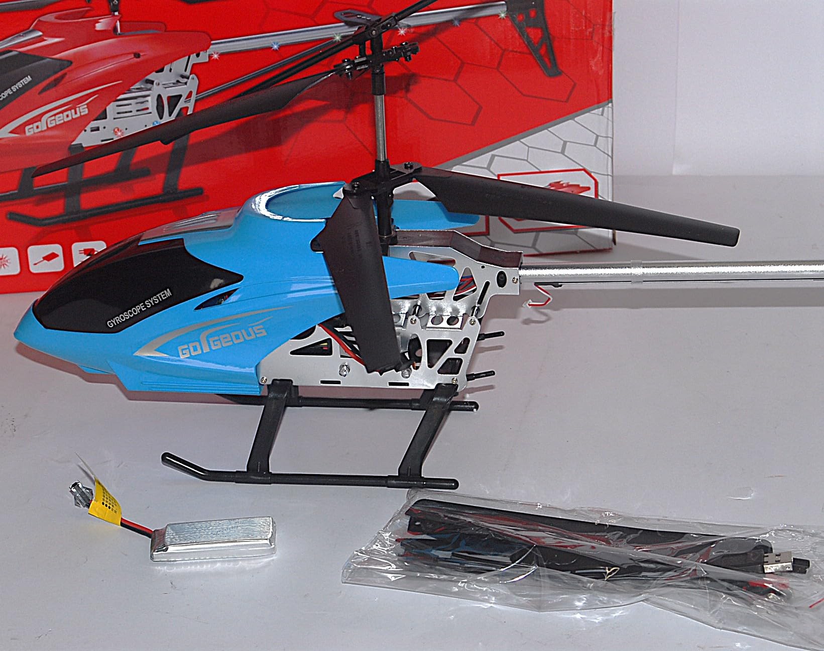 Elicottero Radiocomandato XXL 70 cm AiJH Blu 2.4GHz – Elicottero RC con Giroscopio 6 Assi