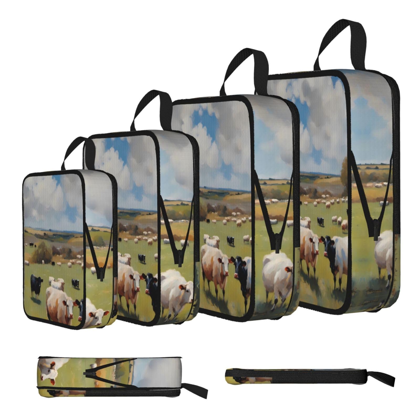 Sxzvvbn Black Huge Farm Compression Packing Cubes 4 Piece Set