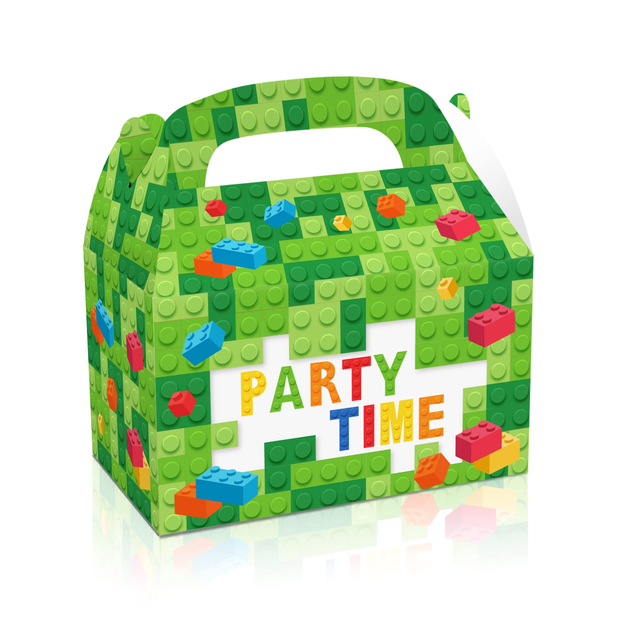 12 Pack Building Block Gift Bags – Christmas & Birthday Party Treat Bags For Kids, Teens – Paper Bags With Handles, 5 Styles - View #3