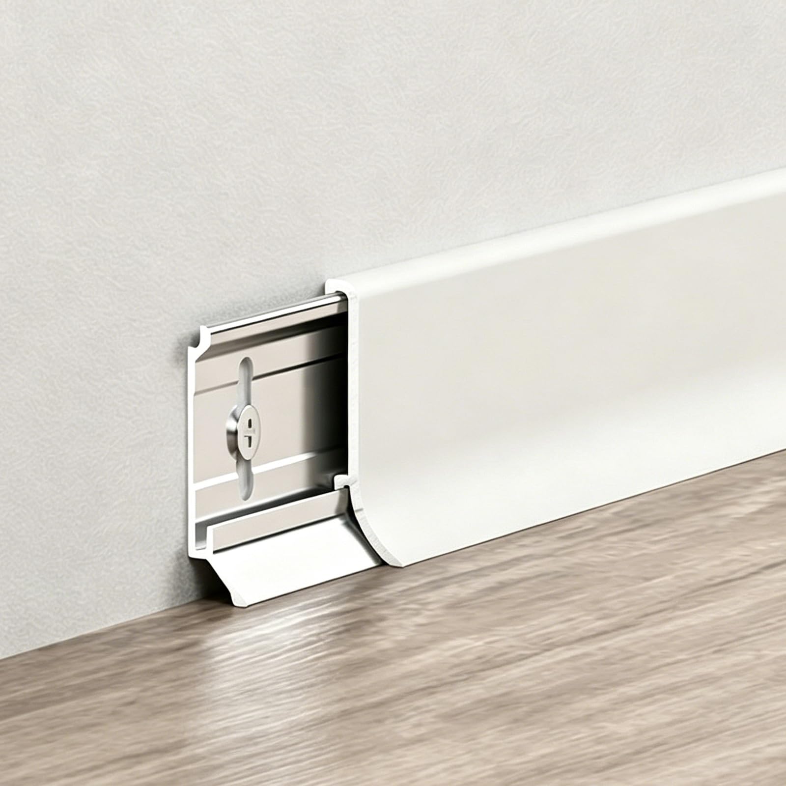 battiscopa Battiscopa In Alluminio Da 1 Pollice, Modanatura Per Pavimento 100 180 200 Cm Per Corridoio Sala Riunioni, Con Accessori Completi