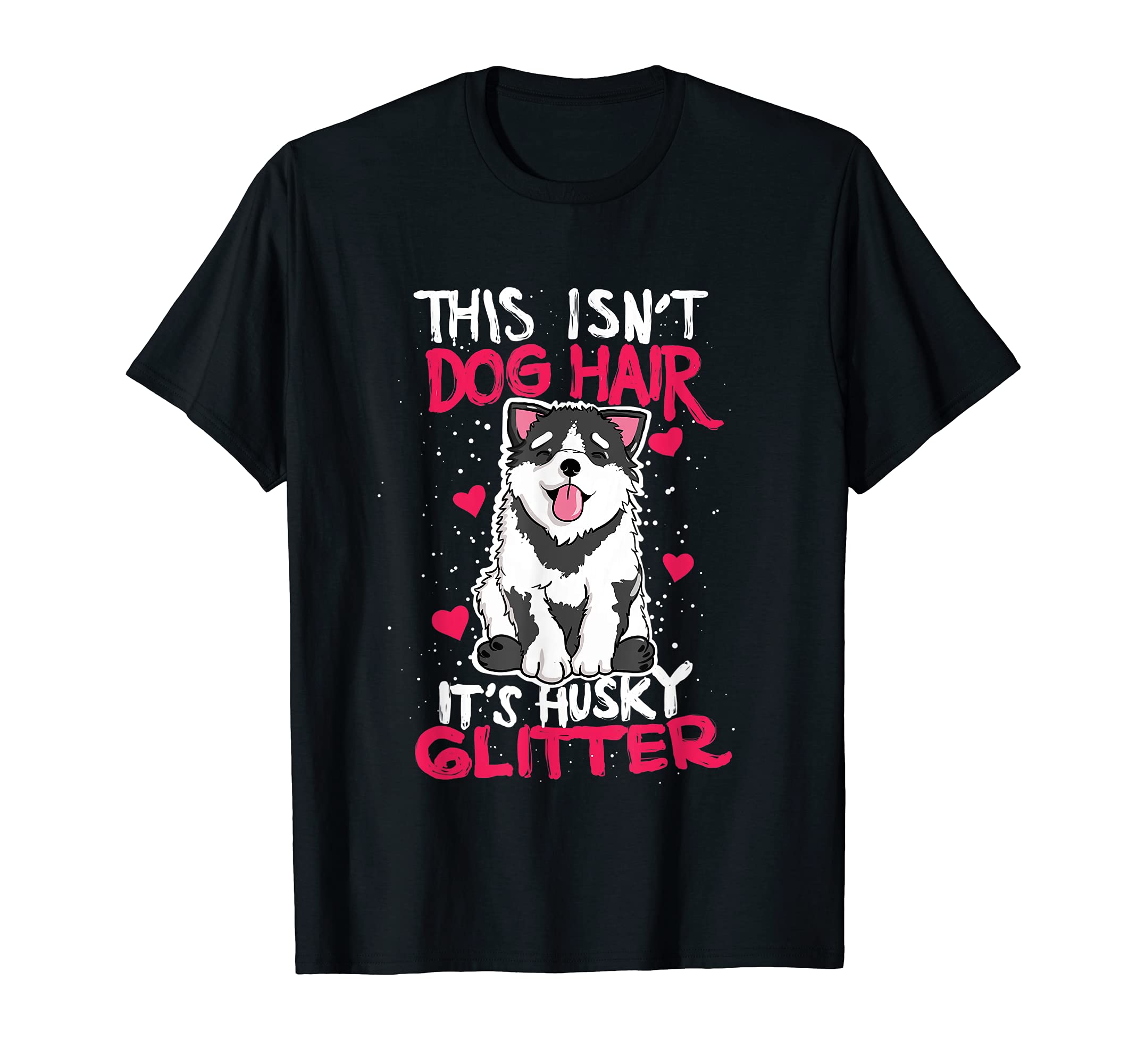 Siberian Husky Dog Hair T-Shirt, Black