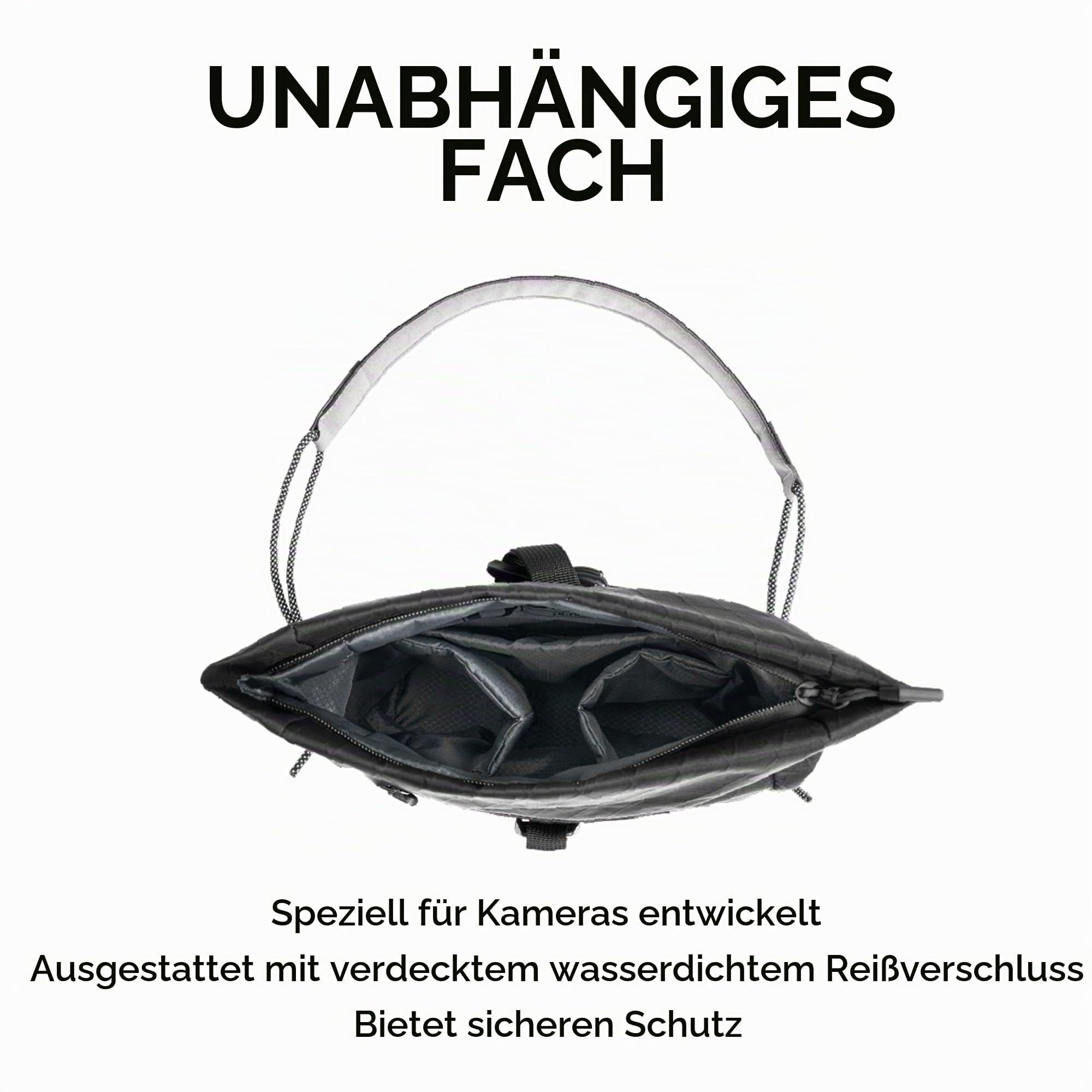 VSGO 3 L Sling Bag für Herren – Wasserfeste Techwear-Brusttasche mit erweiterbarem Kordelzug, versteckter Tasche