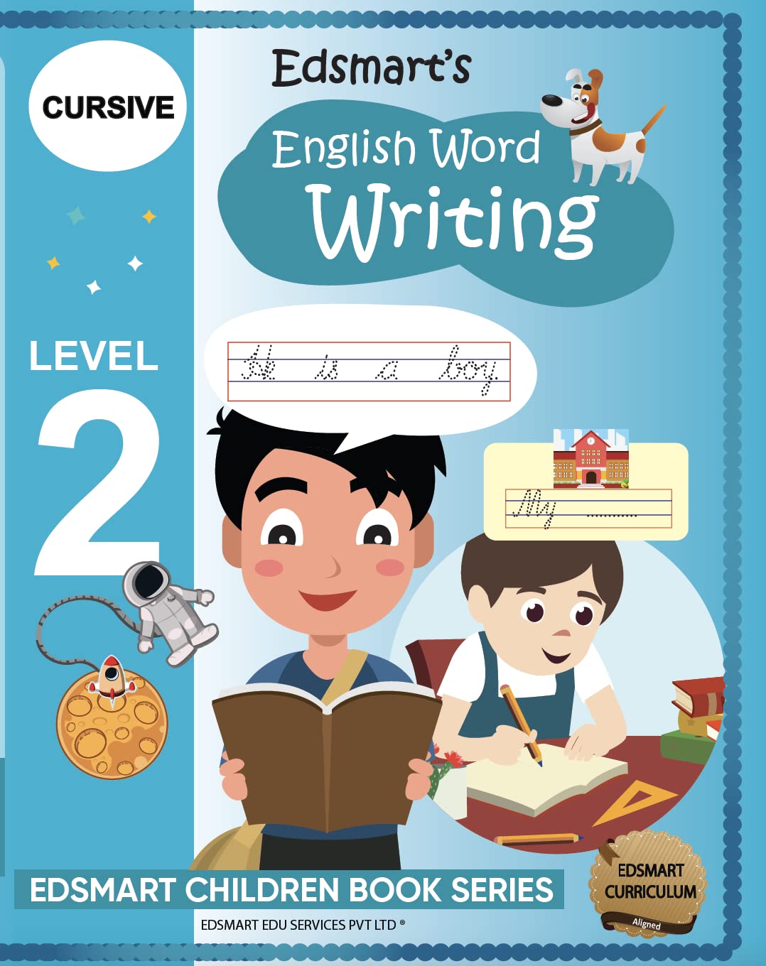 Edsmart Cursive word Writing Book Level 2, English Cursive copywriting book includes three letter cursive word writing and sentence hand writing practice books| Handwriting Improvement Books | 4 line tracing kids cursive writing practice book and Worksheets for LKG Kids CBSE, handwriting book for kids 5 to 7 years