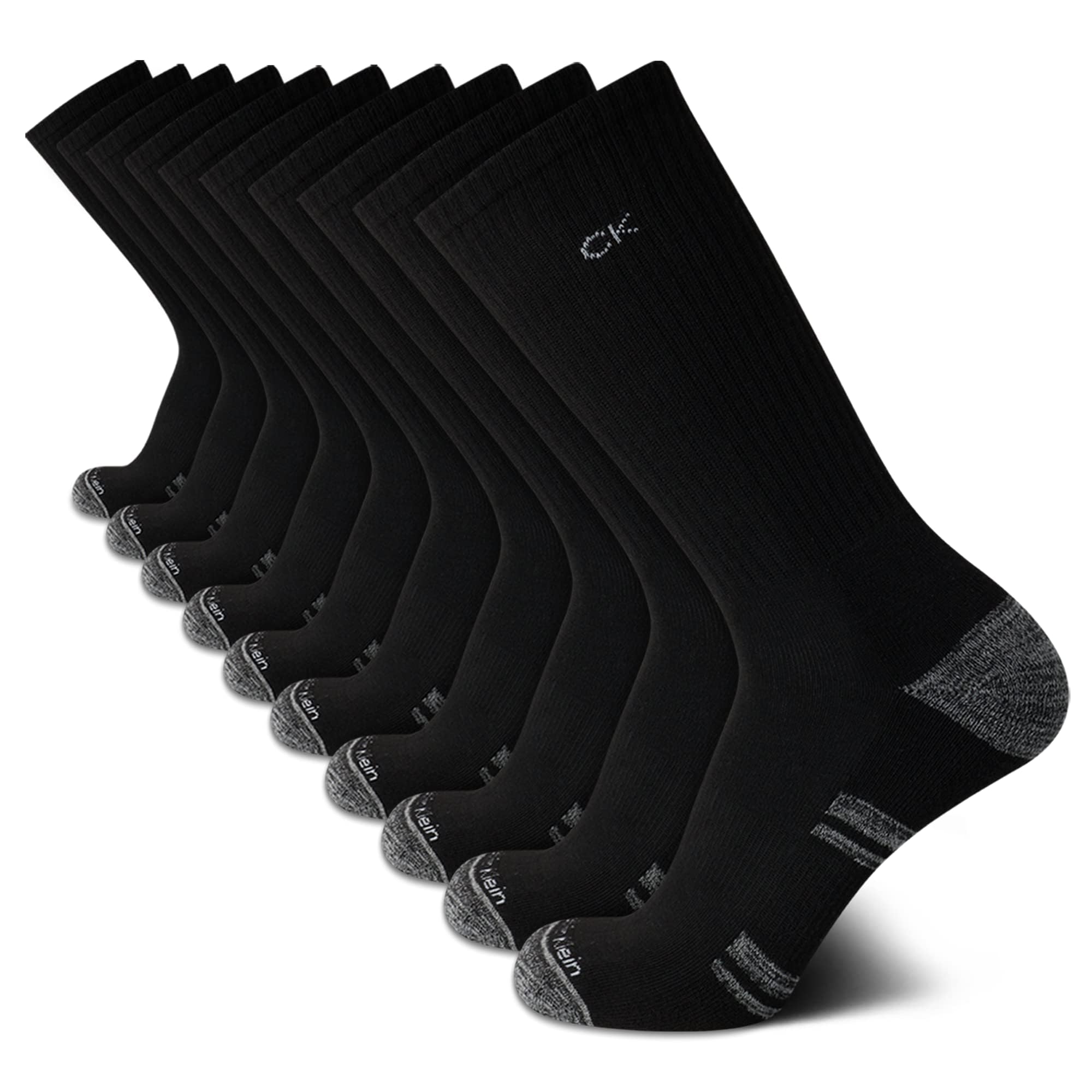 Calvin Klein Mens Crew Socks - 10 Pack Cushioned Athletic Performance Breathable