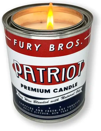 Fury Bros. Scented Candles for Men | Patriot | Campfire & Fresh-Cut Tobacco | 12.5 oz | Hand-Poured in the USA
