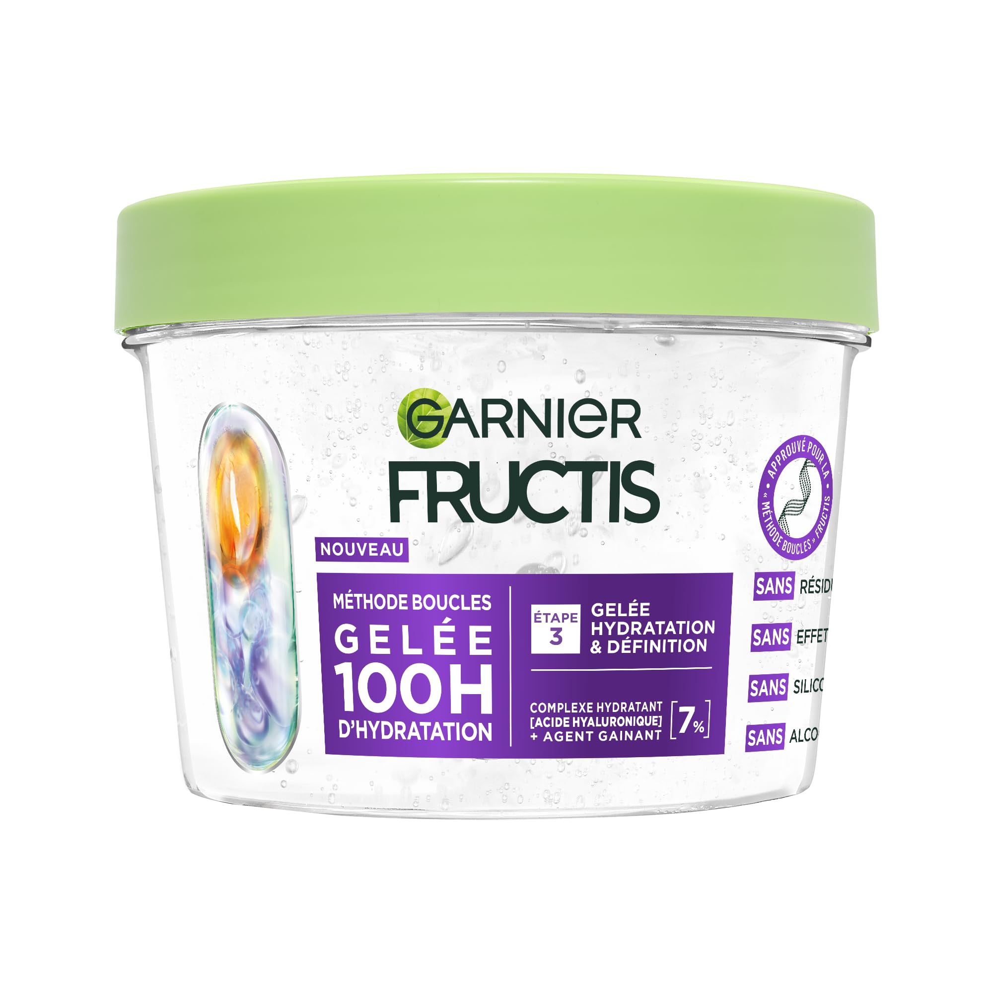 Garnier Fructis Metodo riccioli – Gelatina per capelli idratazione e definizione per capelli ricci – arricchita con acido ialuronico e agente guainante – per tutti i tipi di riccioli – 370 ml
