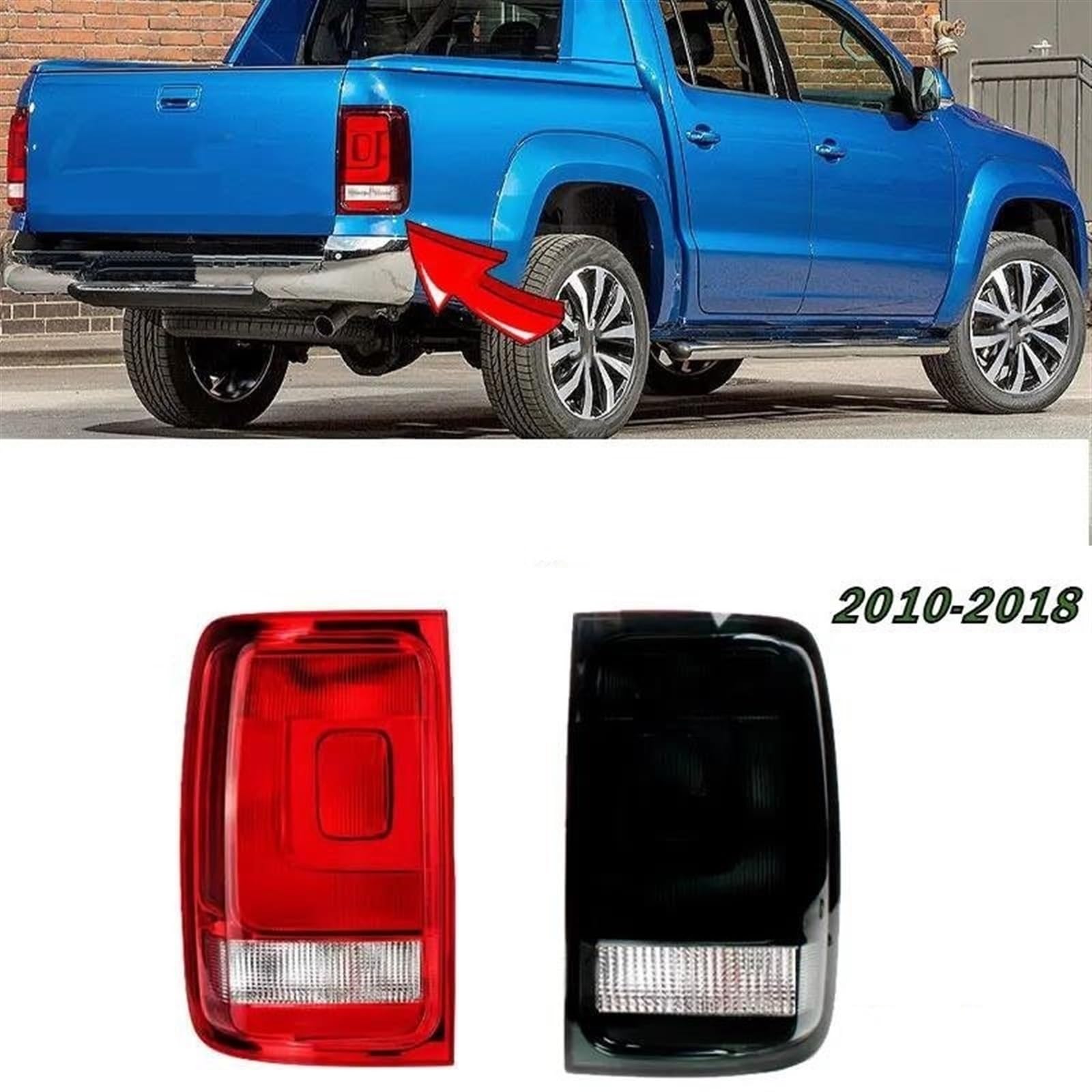 Luz trasera de freno para lámpara parada señal, sin cable, bombillas, accesorios para automóviles para VW para Amarok 2009-2018 2H1945095A 2H1945096A(Only 1 Right Red)