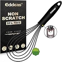 Vista 1 de Batidor plano, batidor de silicona Eddeas para cocinar, batir, revolver salsa y huevos