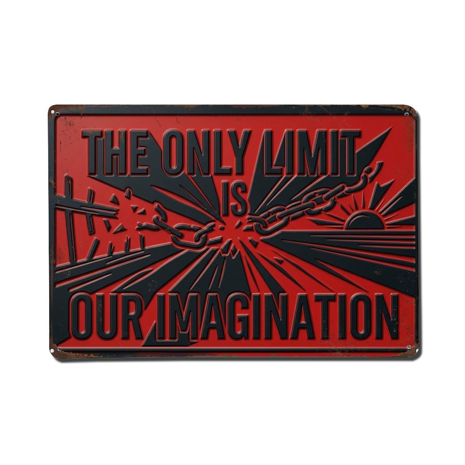 Only Limit Our Strength Retro Motivational Slogans Vintage Metal Tin Sign Plaque Wall Decor for Cafe, Club, Garden Metal Poster 8x12Inch