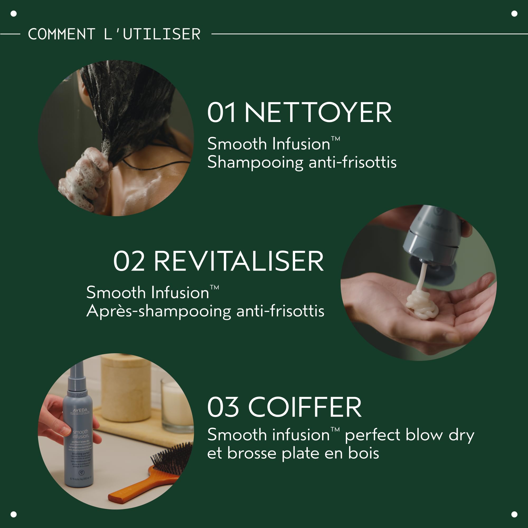 Aveda Smooth Infusion Style-Prep Smoother | Sérum anti-frisottis et lissant non-gras pour cheveux | Protection thermique | Sans rinçage et sans silicone, 100 ml