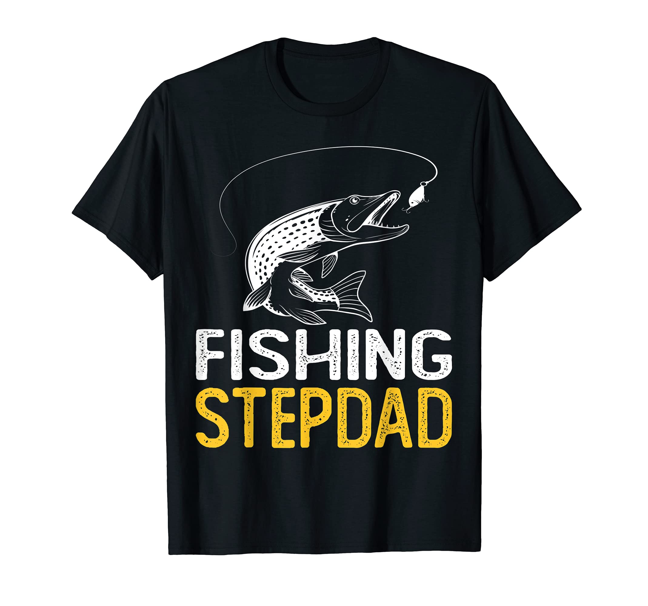 Fishing Stepdad, Step Fathers Day T-Shirt, Black