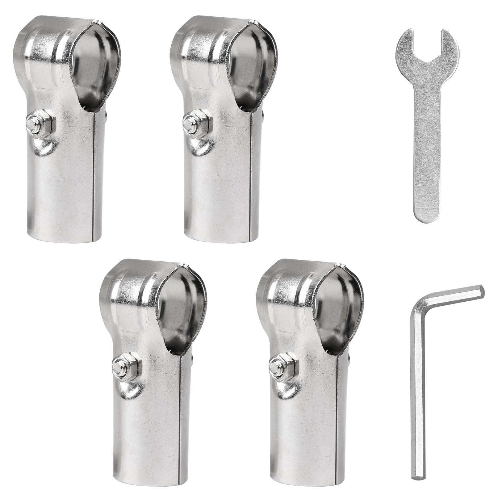 4 PCS Colliers de Serrage en T Inox 25mm, Raccord de Tuyau en T 25mm pour Tube en Aluminium, Tringle à Vêtements, Garde-Corps, pour Raccordement à Tube Rond