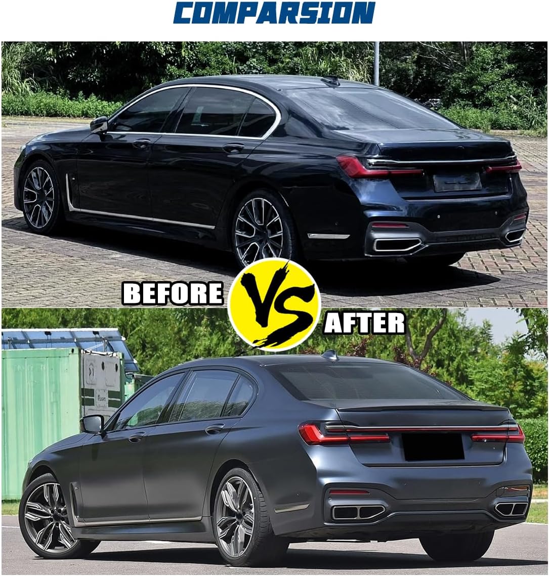 PAISEN Rear Spoiler Compatible with 2016-2022 7 Series G11 G12 740i 750i Sedan,MP Style Gloss Black ABS Material Rear Spoiler Wing Trunk Spoiler，1PC