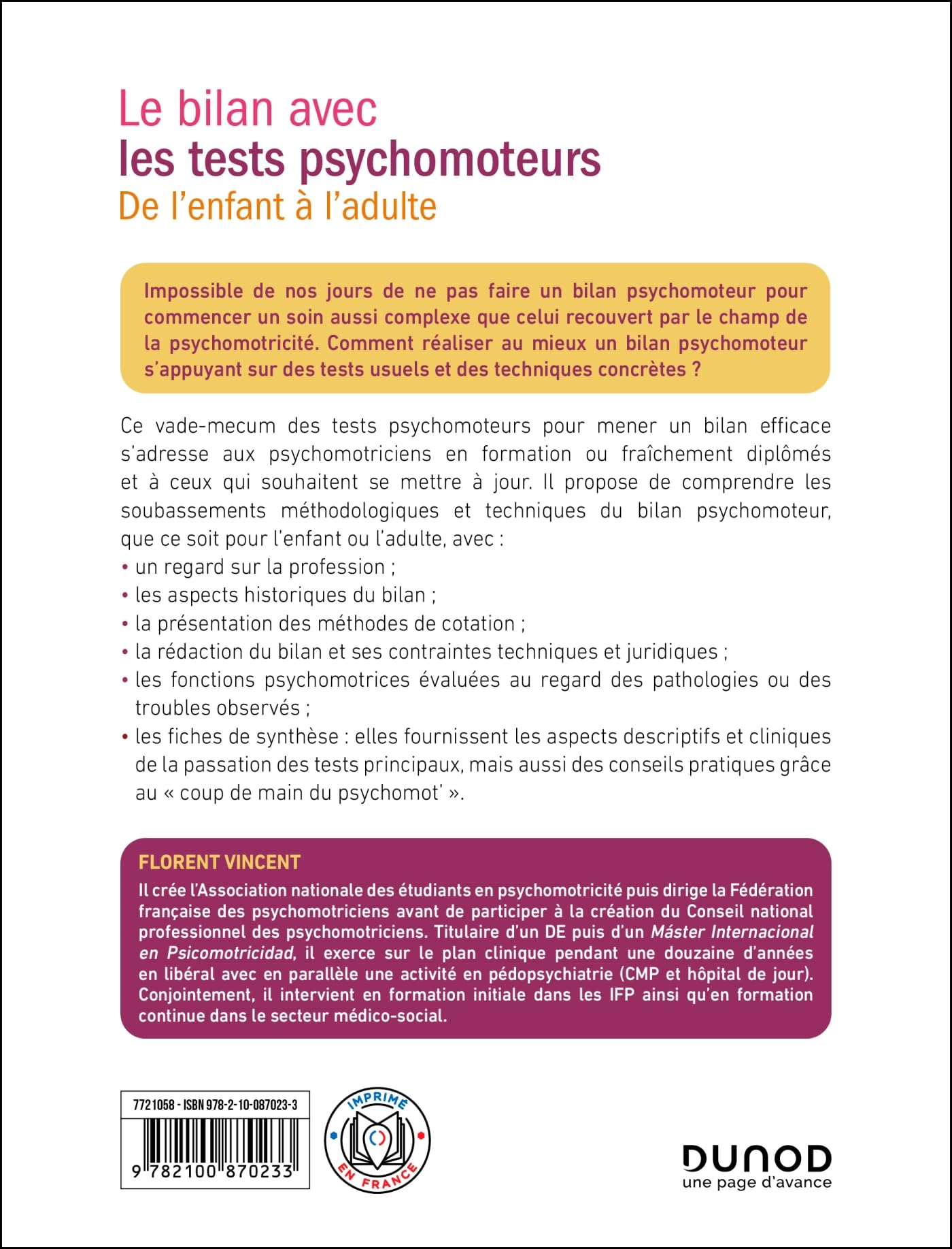 Le bilan avec les tests psychomoteurs - 2e éd.: De l'enfant à l'adulte