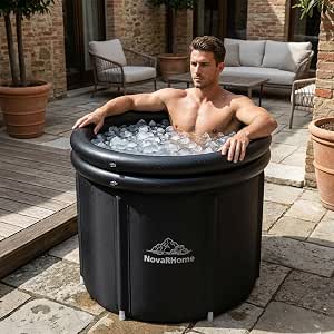 Ice Bath Tub for Athletes - Portable Cold Plunge for Recovery & Therapy, 33in Deep, Insulated, with Dual Drainage