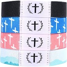 4pcs Bible Bracelets, Scripture Verse Bracelets with NFC Scan Christian Wearable Elastic Jesus Wristbands for Women Men Inspirational Bible Bands Gifts(4 Colors)