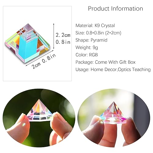 Miniatura 34 de Mini cubo prisma de cristal K9, cristal óptico RGB dispersión prisma X-Cube para enseñanza de física, decoración de arte, accesorios de fotografía