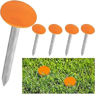 10Pcs Survey Stakes Stainless Steel Property Line Markers Heavy Duty Low Profile Survey Markers for Garden Yard Lawn Ground Septic Tank Markers