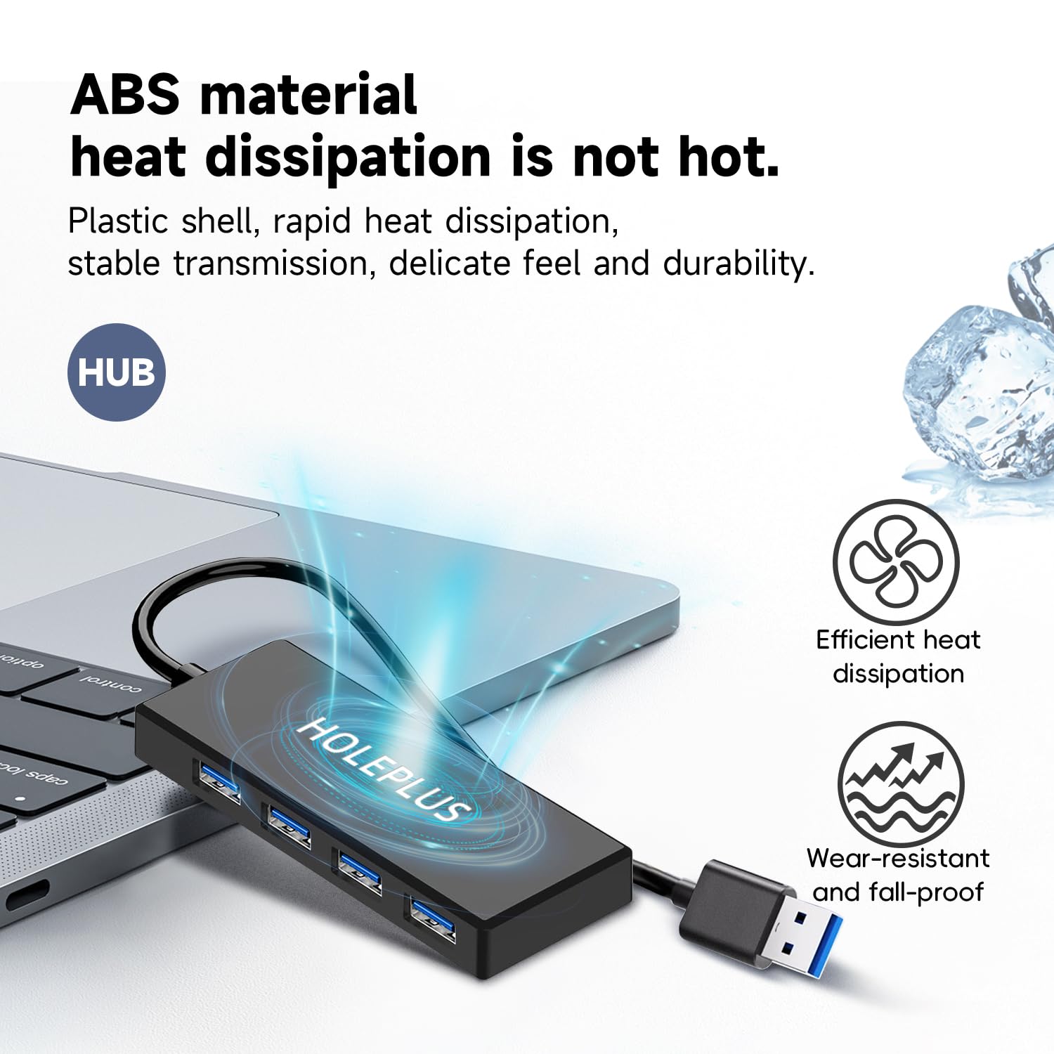 4-portowy koncentrator USB 3.0, ultracienki koncentrator danych USB, do MacBooka, Mac Pro, Mac Mini, iMac, Surface Pro, XPS, PC, pendrive, mobilnego dysku twardego (U1 0,2 m)