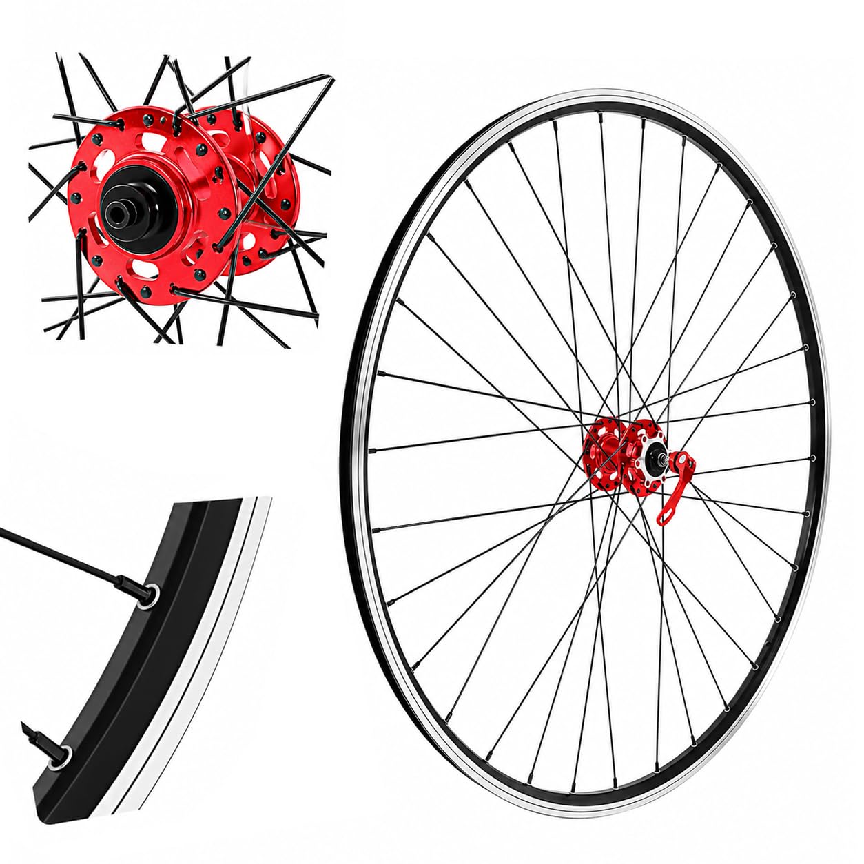 Jeu de roues VTT 29" en aluminium, frein à disque à libération rapide, 7 à 12 vitesses