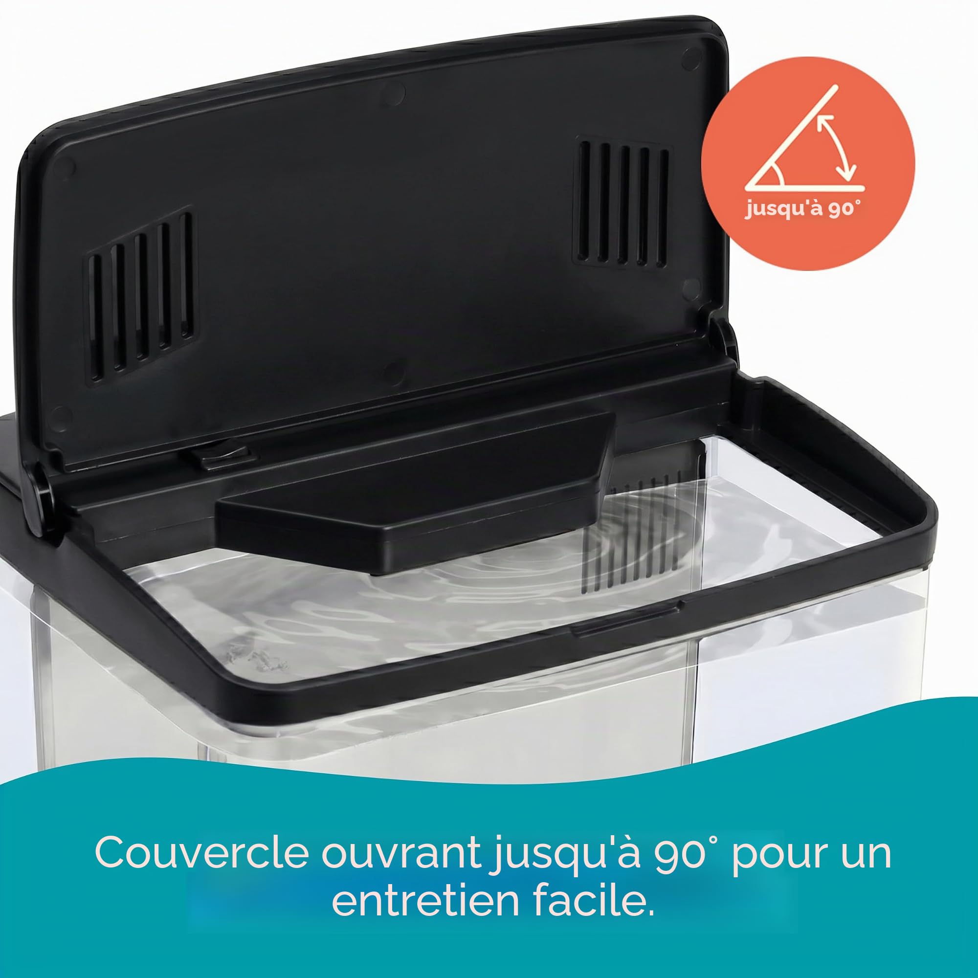 AQPET Neya Aquarium de Bureau avec Filtre et Pompe incluses, LED 5 Modes et Ports USB – Mini Aquarium en Acrylique avec Couvercle ouvrant, idéal pour Betta, Caridines et Plantes Aquatiques 5 l (Noir)