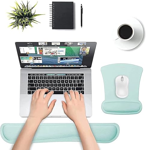 Miniatura 2 de MOSISO Soporte para reposamuñecas para mouse pad y juego de teclado, base antideslizante ergonómica, alivio del dolor en el hogar, oficina, cojín de