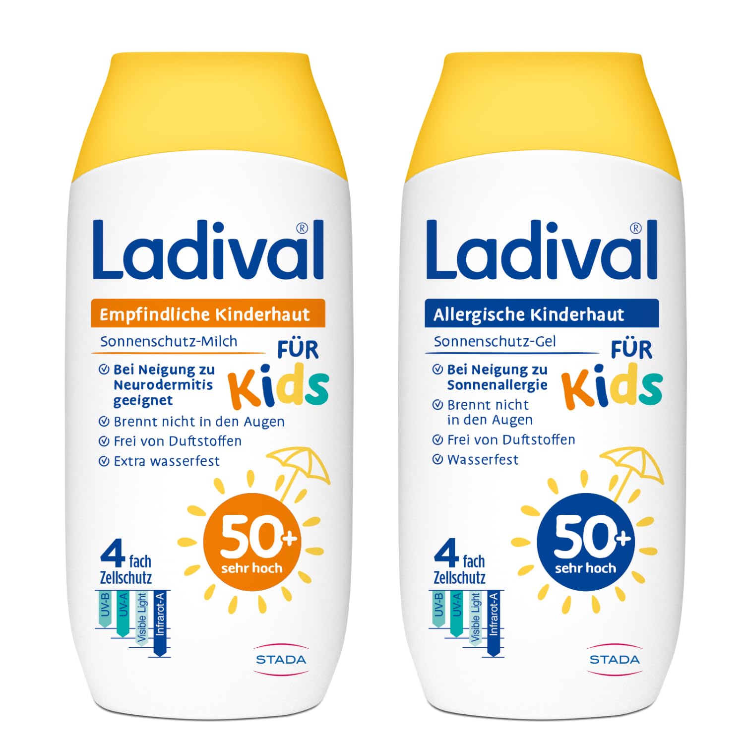 Bundle of Ladival Empfindliche Kinderhaut Sonnenschutz-Milch LSF 50+ 200ml + Ladival Allergische Kinderhaut Sonnenschutz-Gel LSF 50+ 200ml